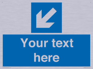 Custom Mandatory directional sign, blue arrow down and left